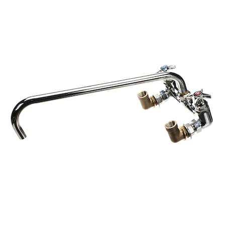 T&S Brass Big-Flo Mixing Faucet, Wall Mount, 8 Centers, 18 B-0291